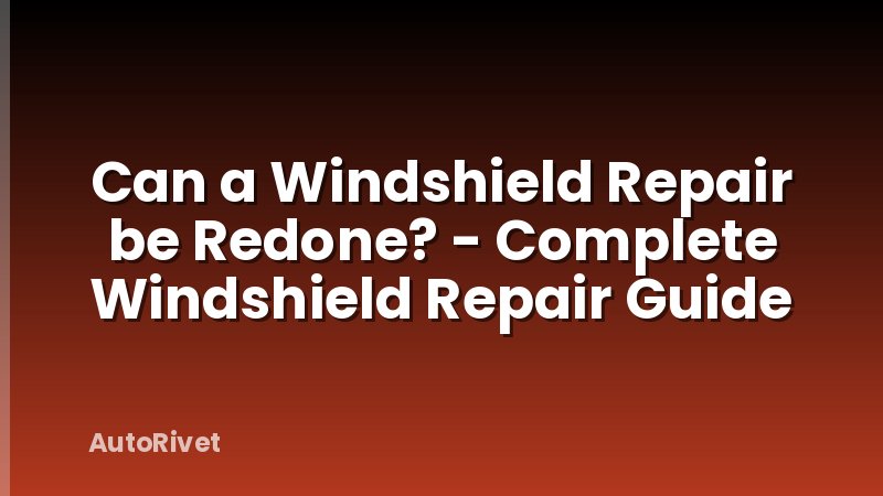 Can a Windshield Repair be Redone? - Complete Windshield Repair Guide