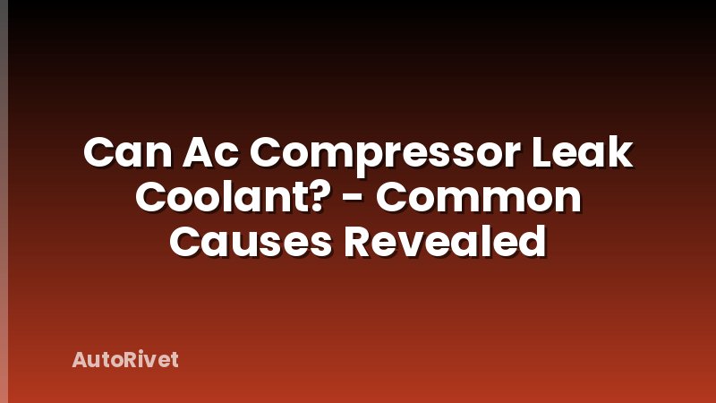 Can Ac Compressor Leak Coolant? - Common Causes Revealed