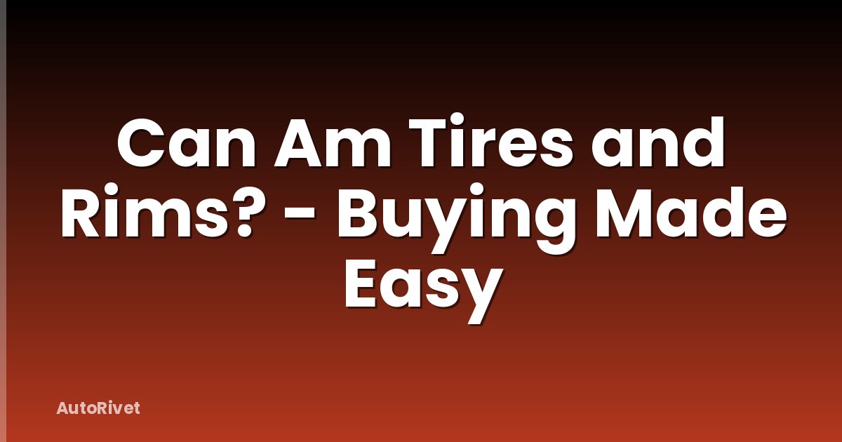 Can Am Tires and Rims? - Buying Made Easy