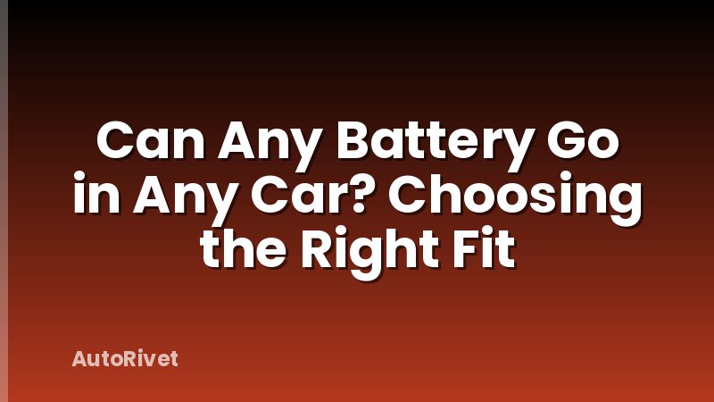 Can Any Battery Go in Any Car? Choosing the Right Fit