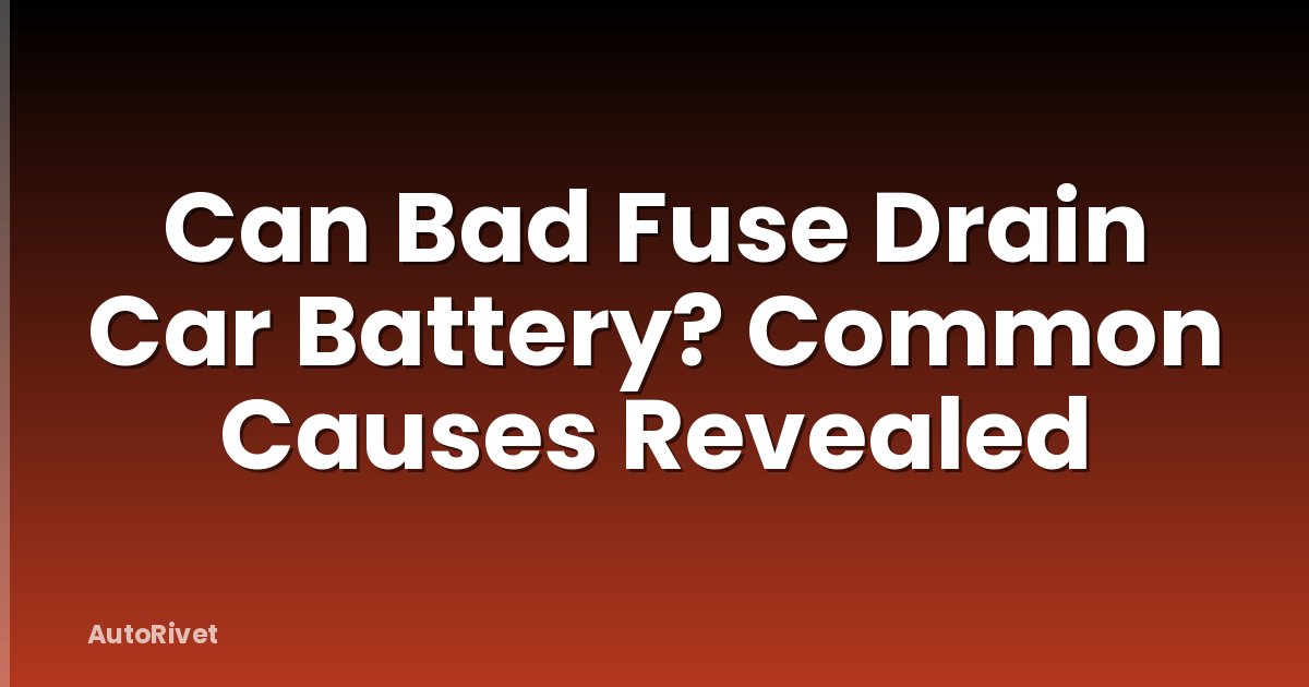 Can Bad Fuse Drain Car Battery? Common Causes Revealed