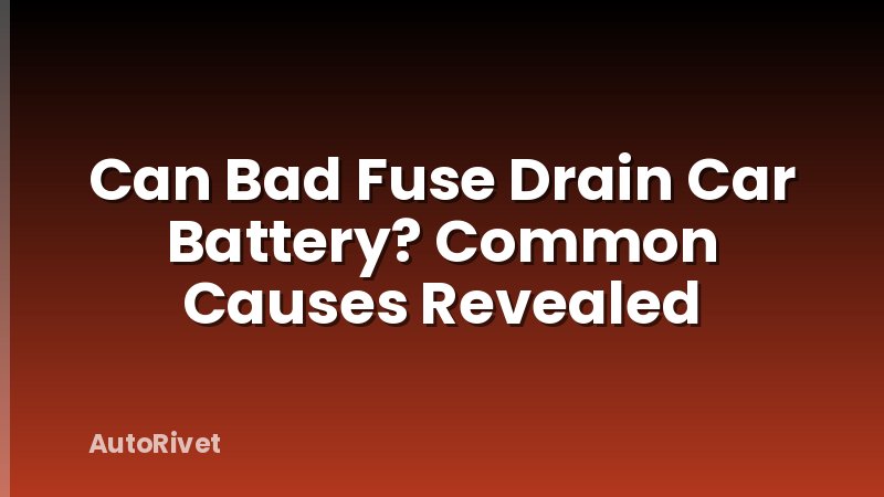 Can Bad Fuse Drain Car Battery? Common Causes Revealed