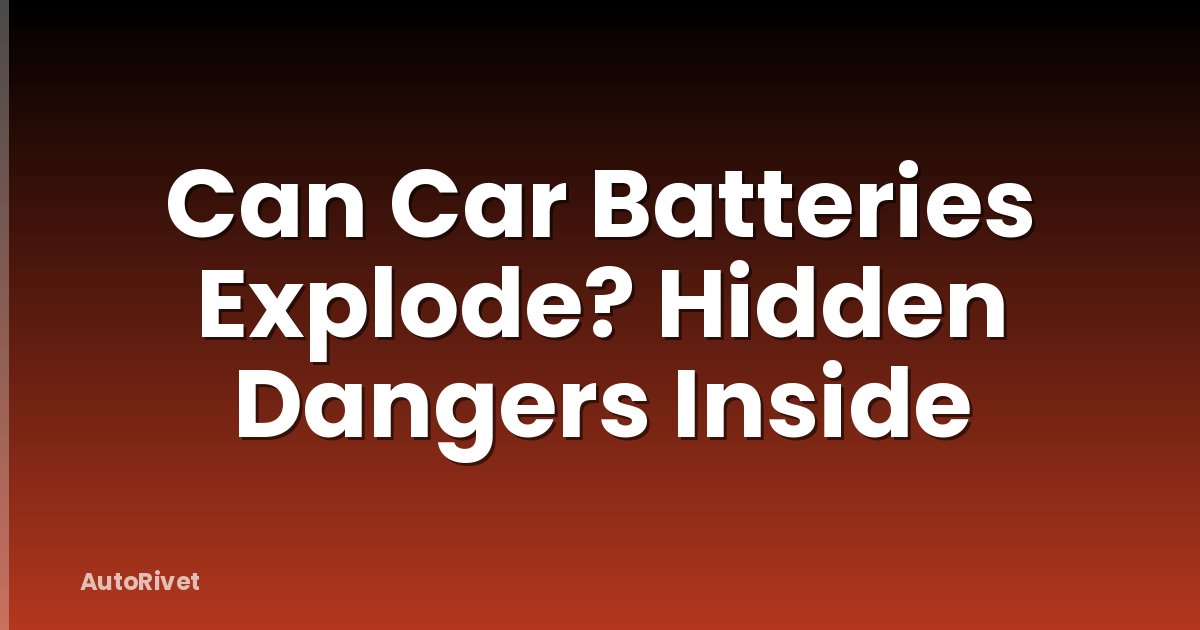 Can Car Batteries Explode? Hidden Dangers Inside