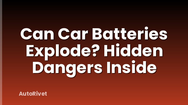Can Car Batteries Explode? Hidden Dangers Inside