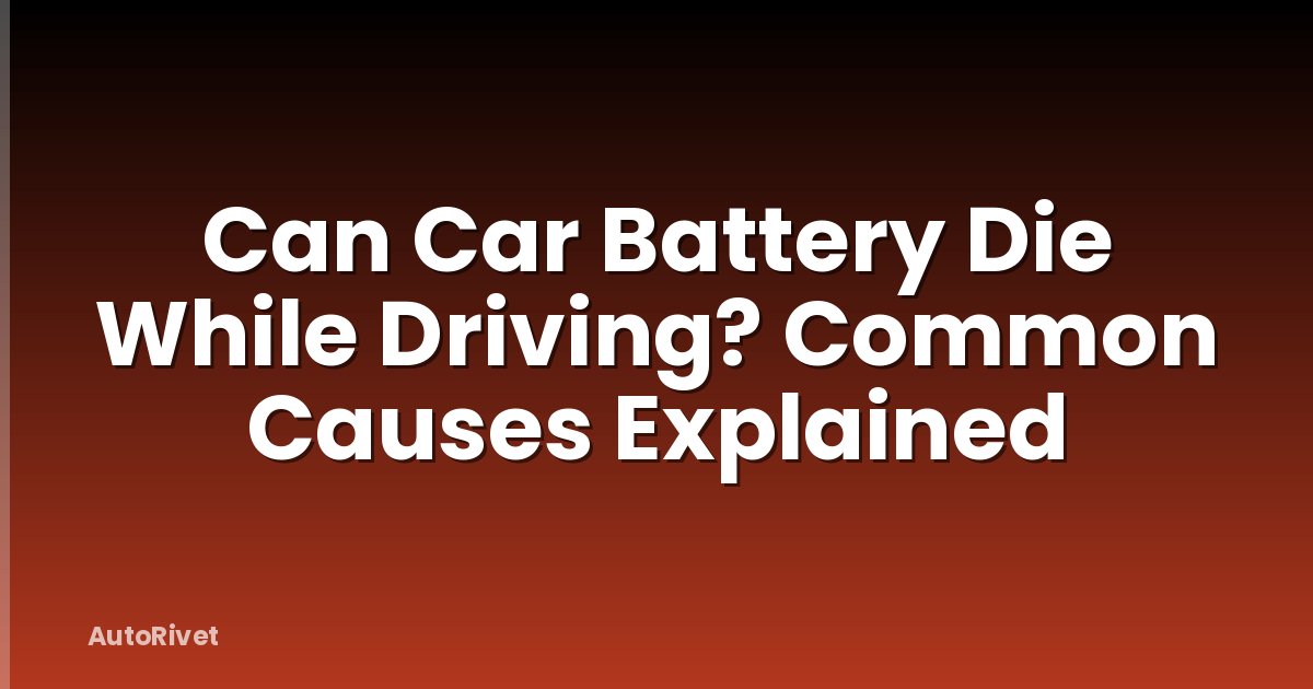 Can Car Battery Die While Driving? Common Causes Explained