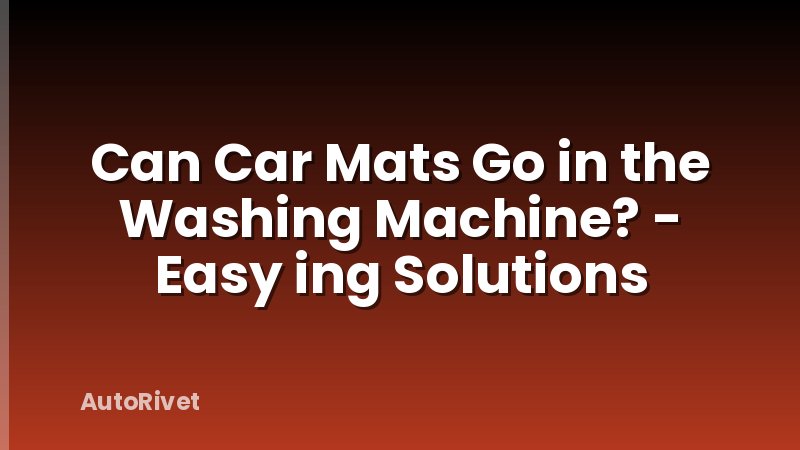 Can Car Mats Go in the Washing Machine? - Easy ing Solutions