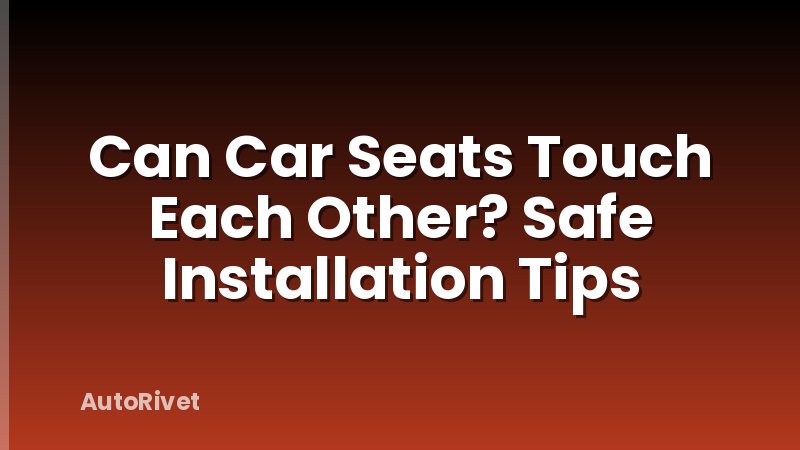 Can Car Seats Touch Each Other? Safe Installation Tips