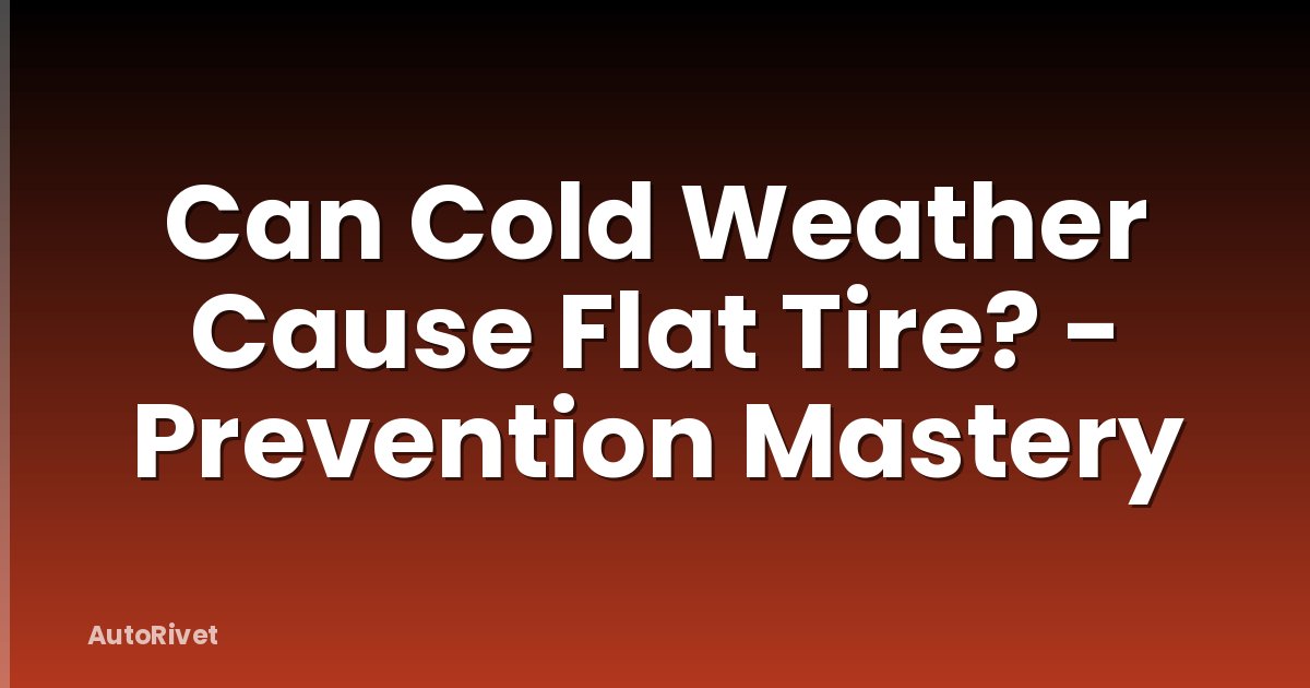Can Cold Weather Cause Flat Tire? - Prevention Mastery