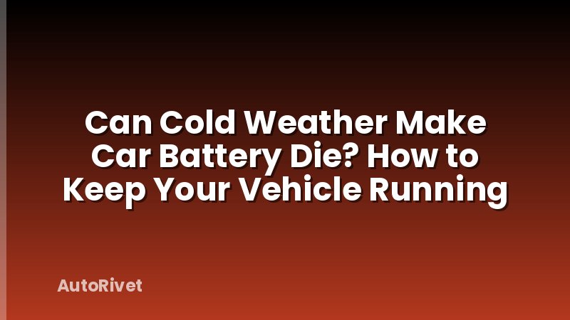 Can Cold Weather Make Car Battery Die? How to Keep Your Vehicle Running
