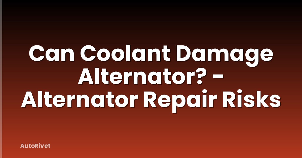 Can Coolant Damage Alternator? - Alternator Repair Risks