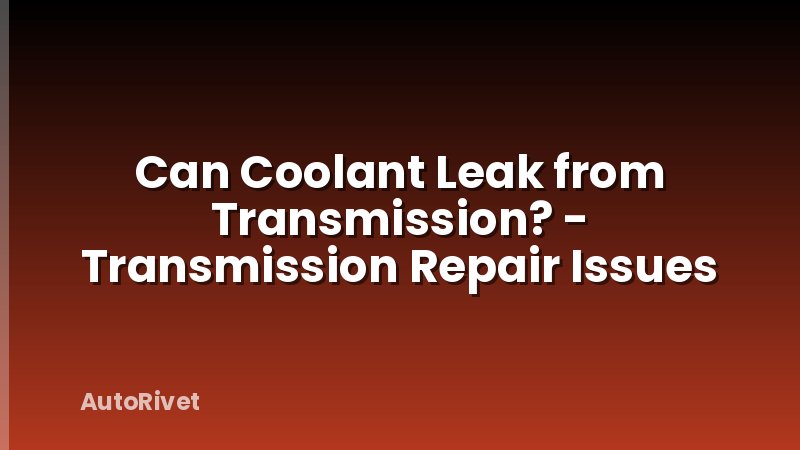 Can Coolant Leak from Transmission? - Transmission Repair Issues