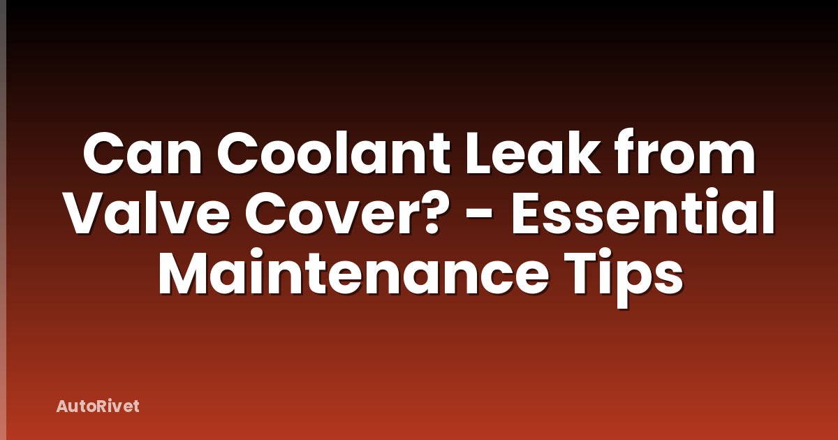 Can Coolant Leak from Valve Cover? - Essential Maintenance Tips