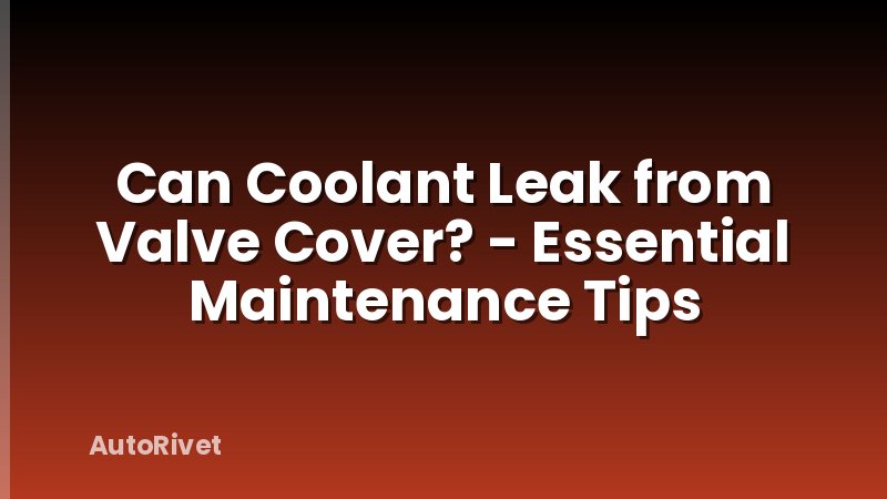 Can Coolant Leak from Valve Cover? - Essential Maintenance Tips