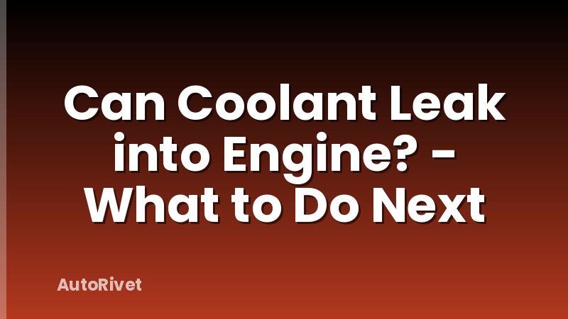Can Coolant Leak into Engine? - What to Do Next
