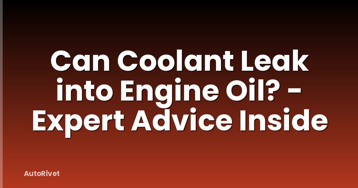 Can Coolant Leak into Engine Oil? - Expert Advice Inside