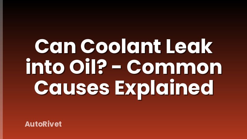 Can Coolant Leak into Oil? - Common Causes Explained