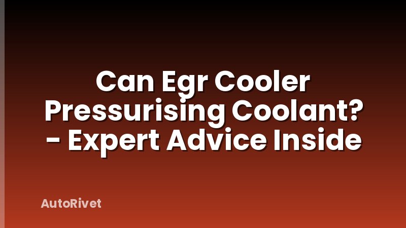 Can Egr Cooler Pressurising Coolant? - Expert Advice Inside