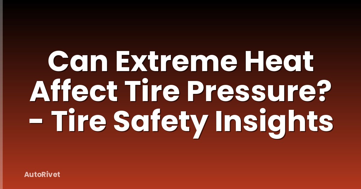 Can Extreme Heat Affect Tire Pressure? - Tire Safety Insights