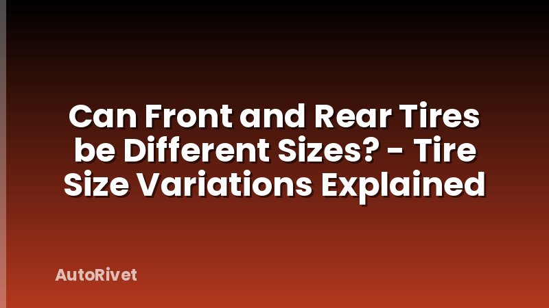 Can Front and Rear Tires be Different Sizes? - Tire Size Variations Explained