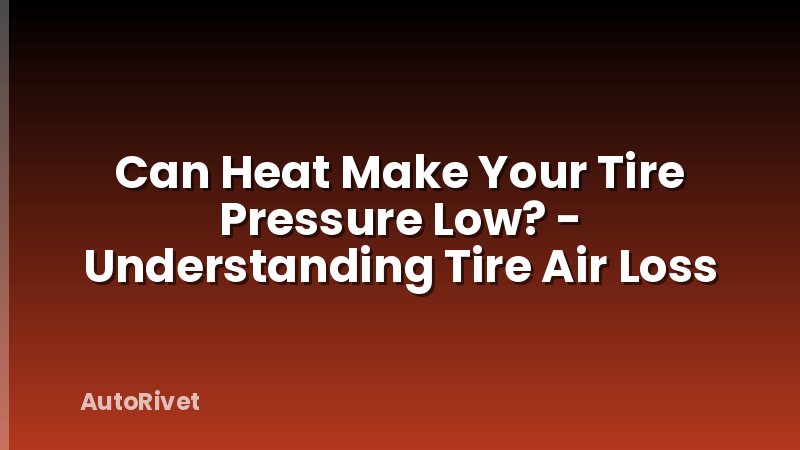 Can Heat Make Your Tire Pressure Low? - Understanding Tire Air Loss