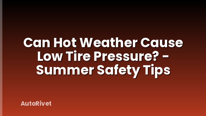Can Hot Weather Cause Low Tire Pressure? - Summer Safety Tips