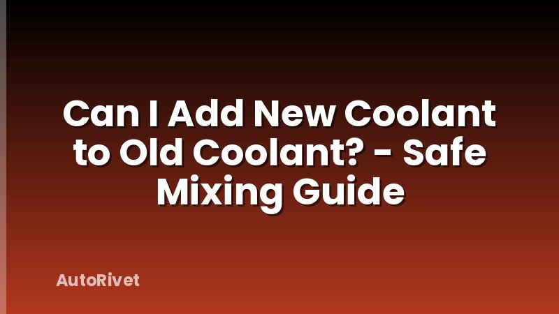 Can I Add New Coolant to Old Coolant? - Safe Mixing Guide