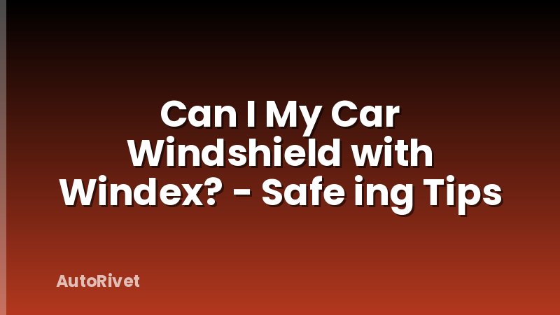 Can I My Car Windshield with Windex? - Safe ing Tips