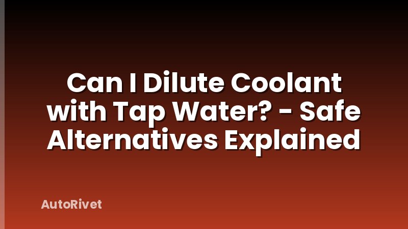 Can I Dilute Coolant with Tap Water? - Safe Alternatives Explained