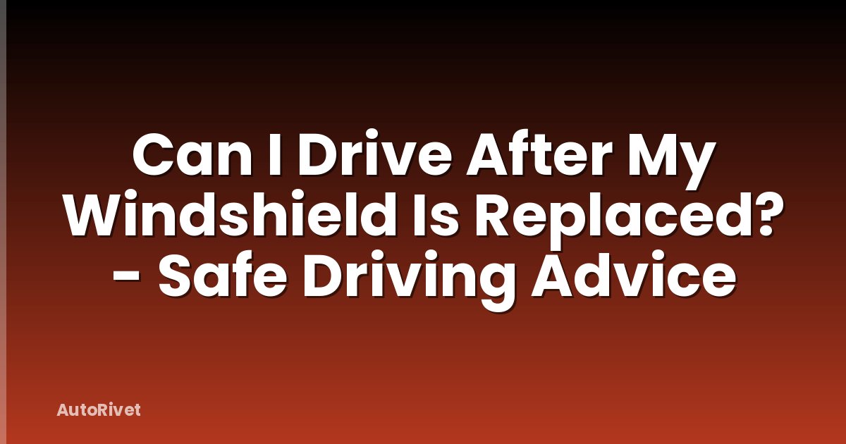 Can I Drive After My Windshield Is Replaced? - Safe Driving Advice