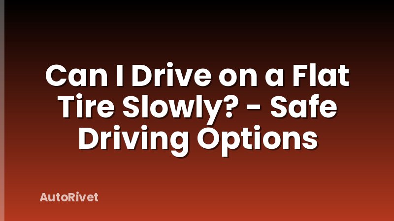 Can I Drive on a Flat Tire Slowly? - Safe Driving Options