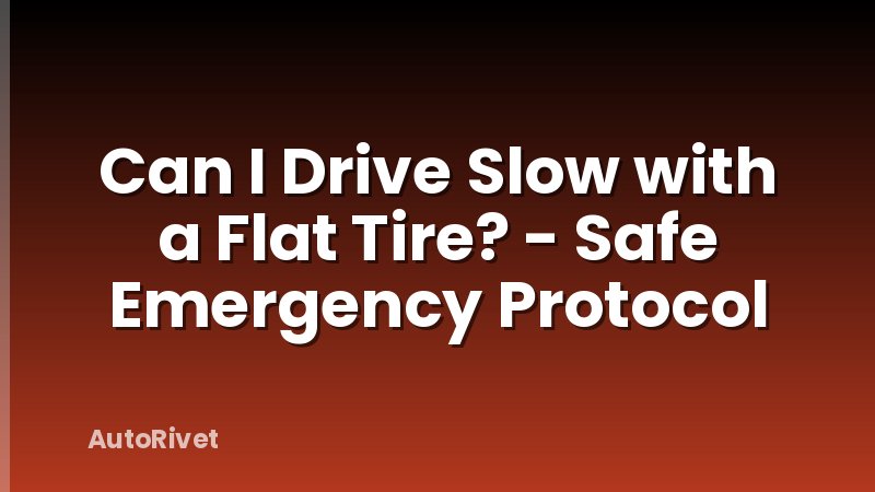 Can I Drive Slow with a Flat Tire? - Safe Emergency Protocol