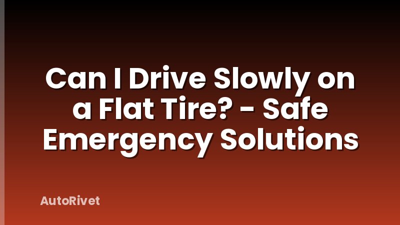 Can I Drive Slowly on a Flat Tire? - Safe Emergency Solutions