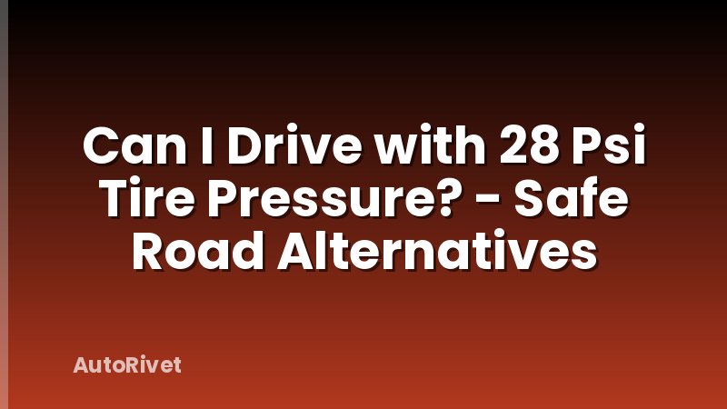 Can I Drive with 28 Psi Tire Pressure? - Safe Road Alternatives