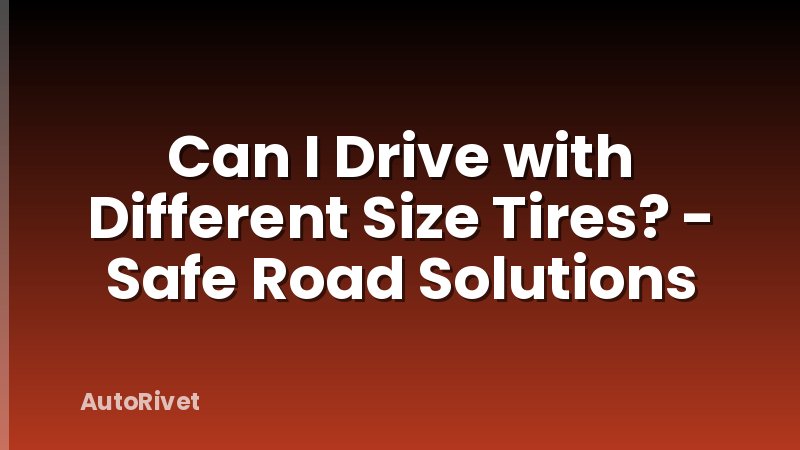 Can I Drive with Different Size Tires? - Safe Road Solutions