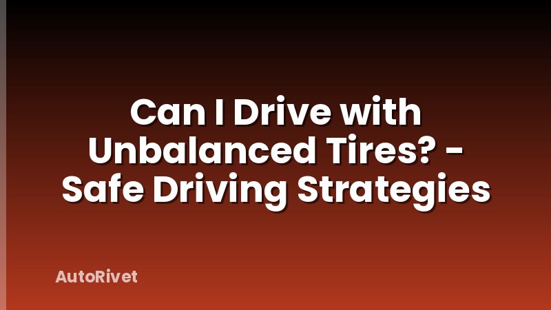 Can I Drive with Unbalanced Tires? - Safe Driving Strategies