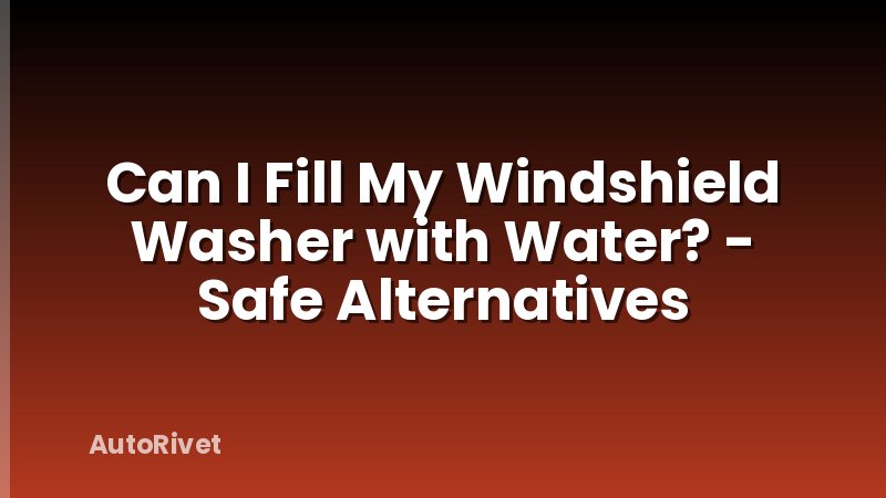 Can I Fill My Windshield Washer with Water? - Safe Alternatives