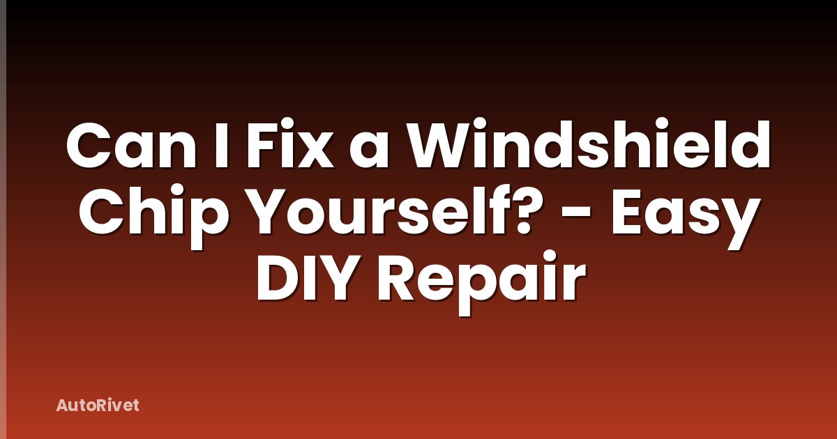 Can I Fix a Windshield Chip Yourself? - Easy DIY Repair