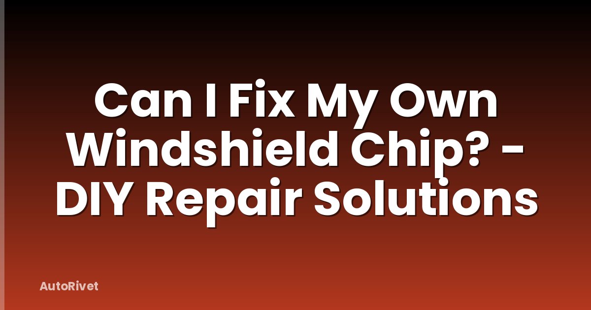 Can I Fix My Own Windshield Chip? - DIY Repair Solutions