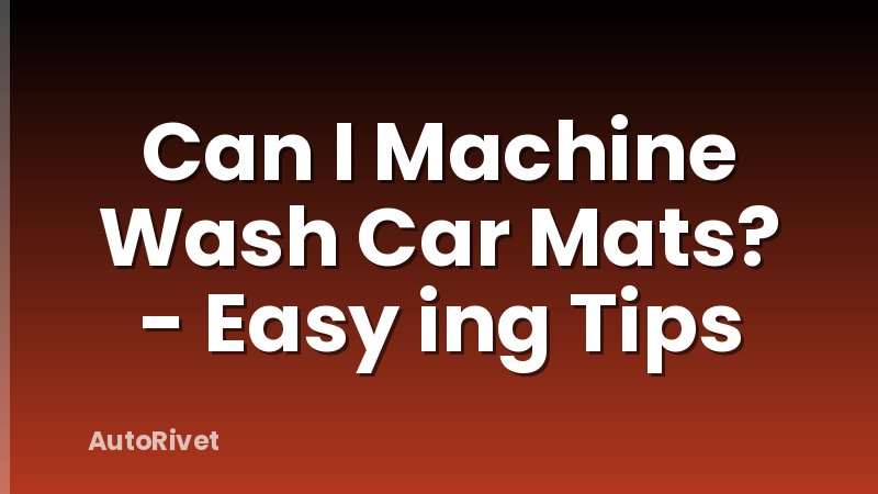 Can I Machine Wash Car Mats? - Easy ing Tips