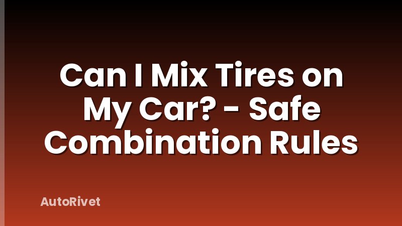 Can I Mix Tires on My Car? - Safe Combination Rules