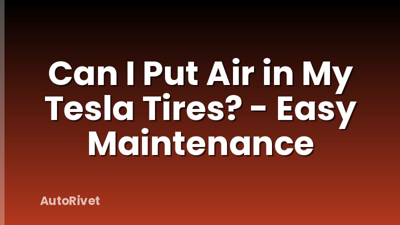 Can I Put Air in My Tesla Tires? - Easy Maintenance