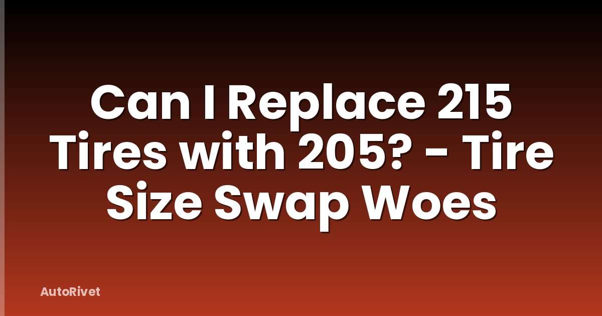 Can I Replace 215 Tires with 205? - Tire Size Swap Woes