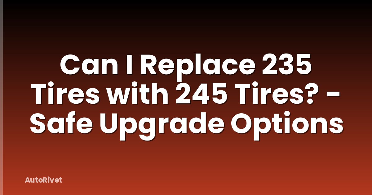 Can I Replace 235 Tires with 245 Tires? - Safe Upgrade Options