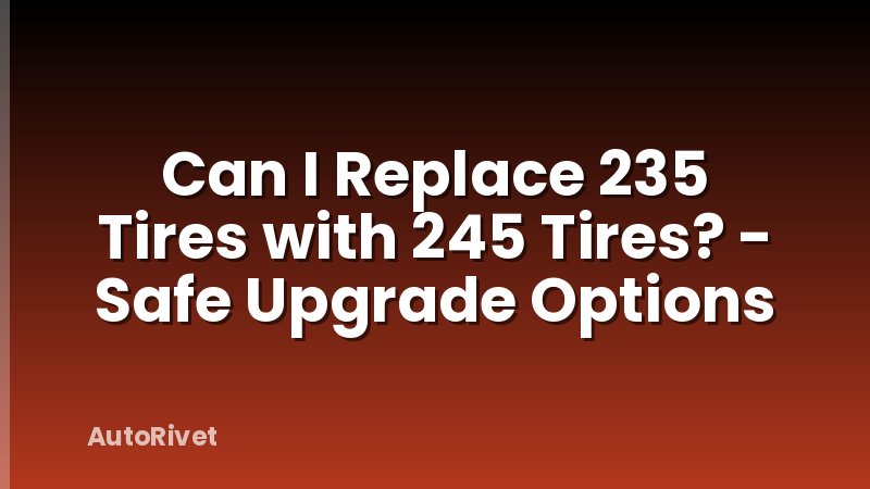 Can I Replace 235 Tires with 245 Tires? - Safe Upgrade Options