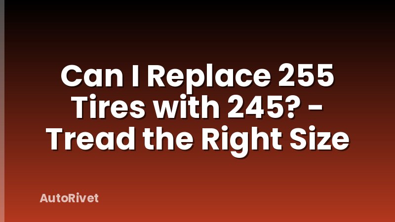 Can I Replace 255 Tires with 245? - Tread the Right Size