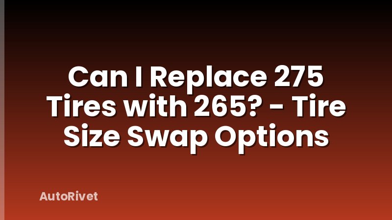 Can I Replace 275 Tires with 265? - Tire Size Swap Options