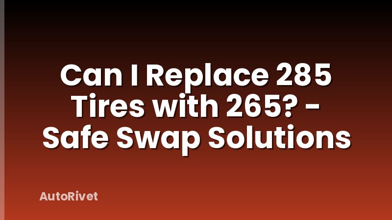 Can I Replace 285 Tires with 265? - Safe Swap Solutions