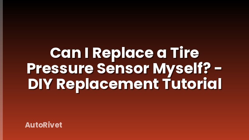 Can I Replace a Tire Pressure Sensor Myself? - DIY Replacement Tutorial