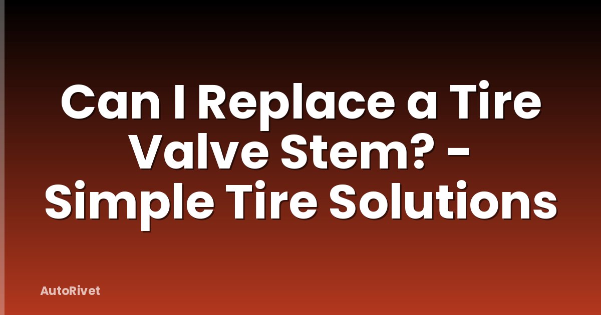 Can I Replace a Tire Valve Stem? - Simple Tire Solutions