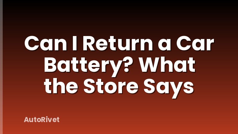 Can I Return a Car Battery? What the Store Says